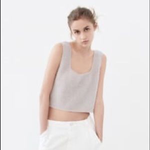 Zara wide strap gray knit top - nwt